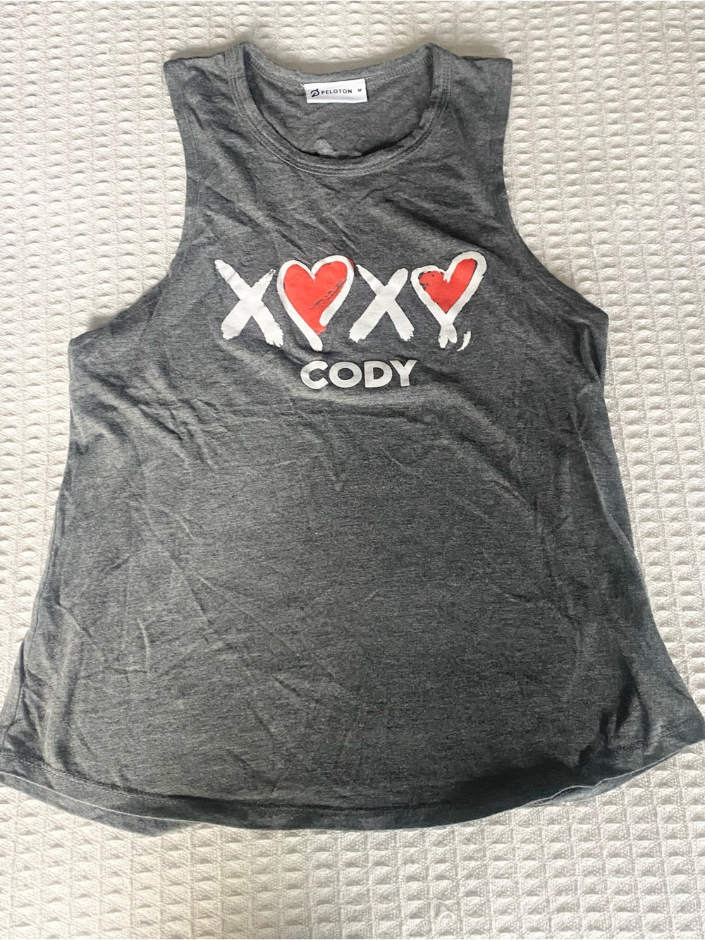Peloton Gray x❤️x❤️ Cody Athletic Tank Top Medium